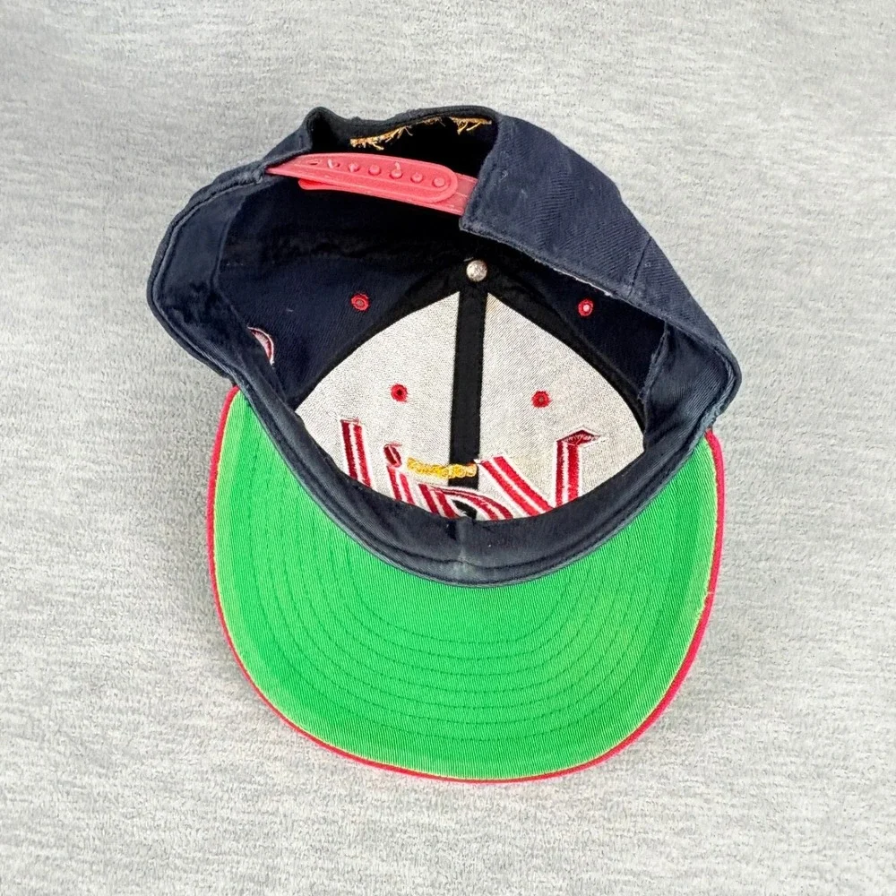47 Brand Vail Colorado Snapback Hat Mens Navy Red Flat Brim Wool Blend Ski Cap
